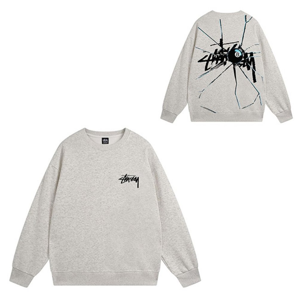 Stussy Sweatshirt Crack Crew Sweat Light Gray
